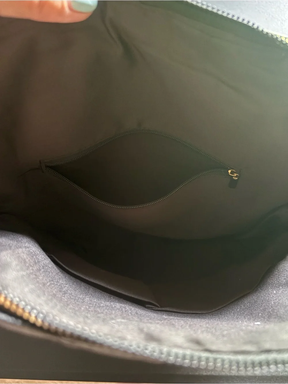 Quilted Black Crossbody Backpack with Gold Accent